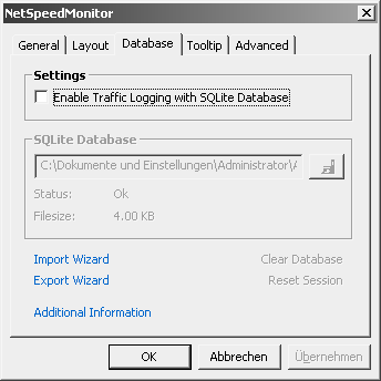 NetSpeedMonitor DSL Speed Anzeige Konfiguration Settings