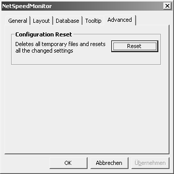 NetSpeedMonitor DSL Speed Anzeige Konfiguration Reset